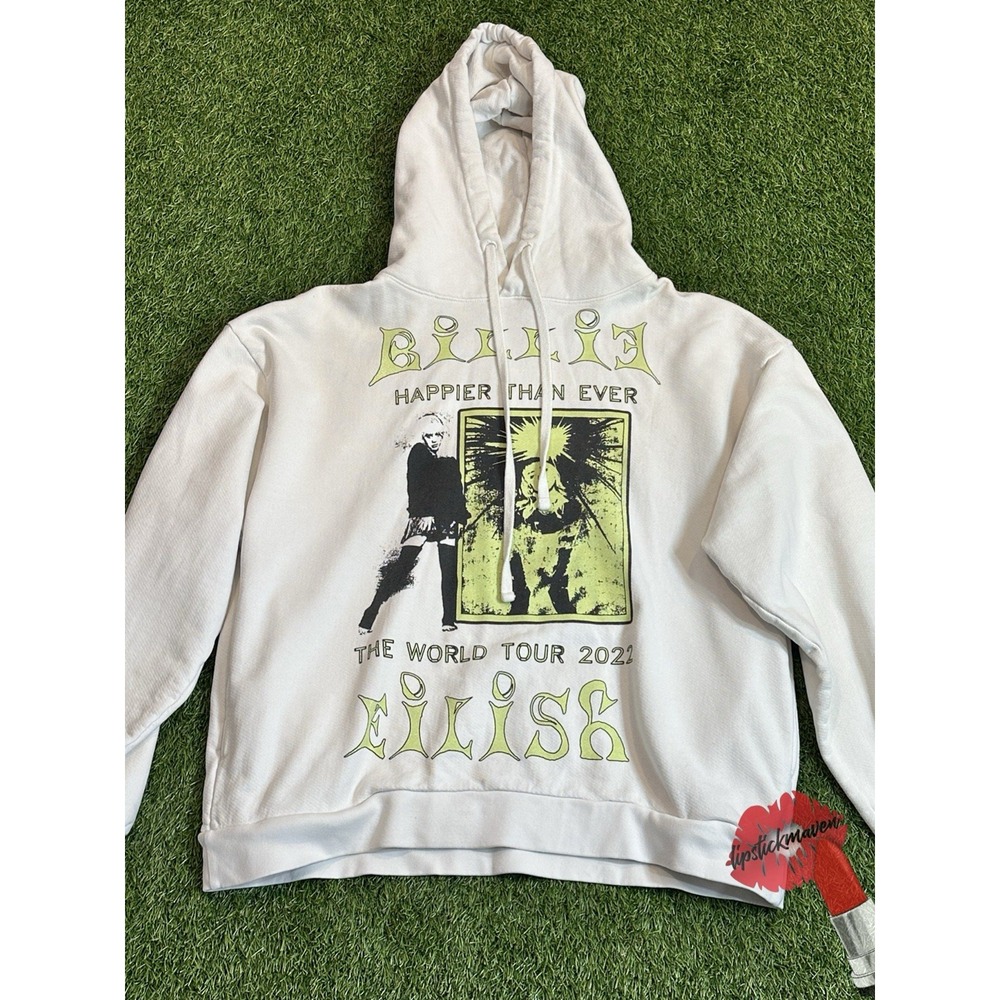 Billie Eilish Hoodie Medium 2022 Happier Than Ever‎ World Tour Merch FLAWED